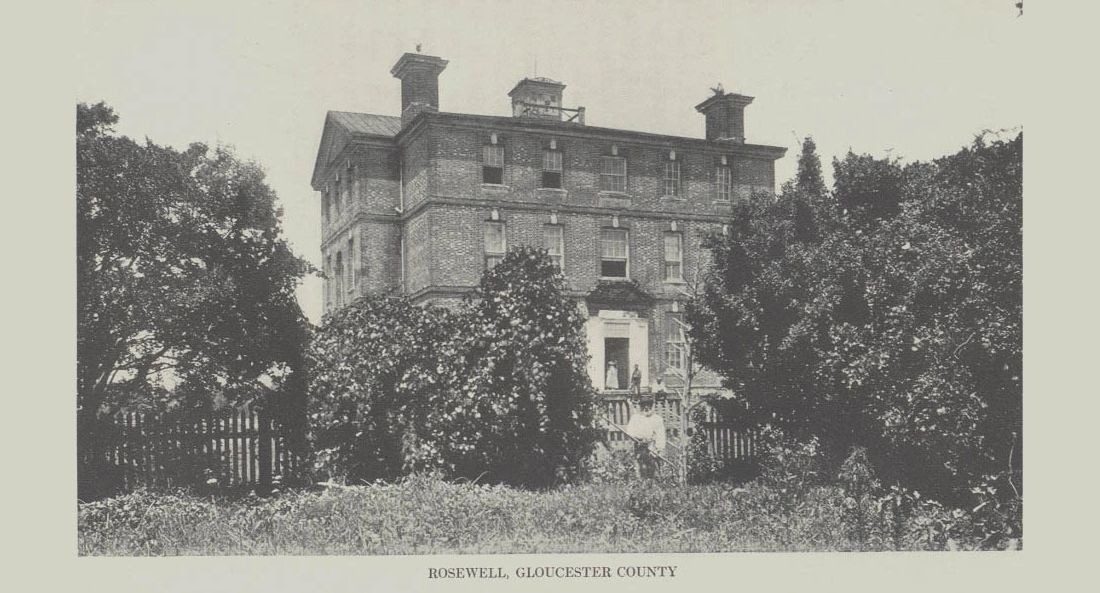 Historic photograph of Rosewell mansion, Gloucester County, before the 1916 fire